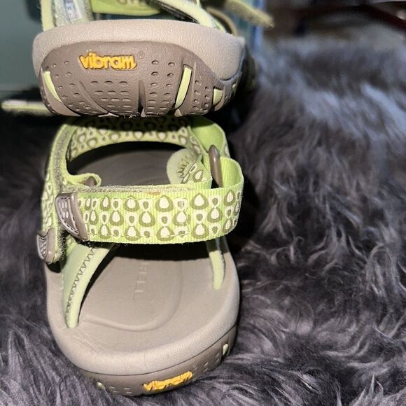 Merrell Waterpro Simarrone Line Sandals lime green/grey /lt pink adj straps sz 9 - Picture 6 of 9